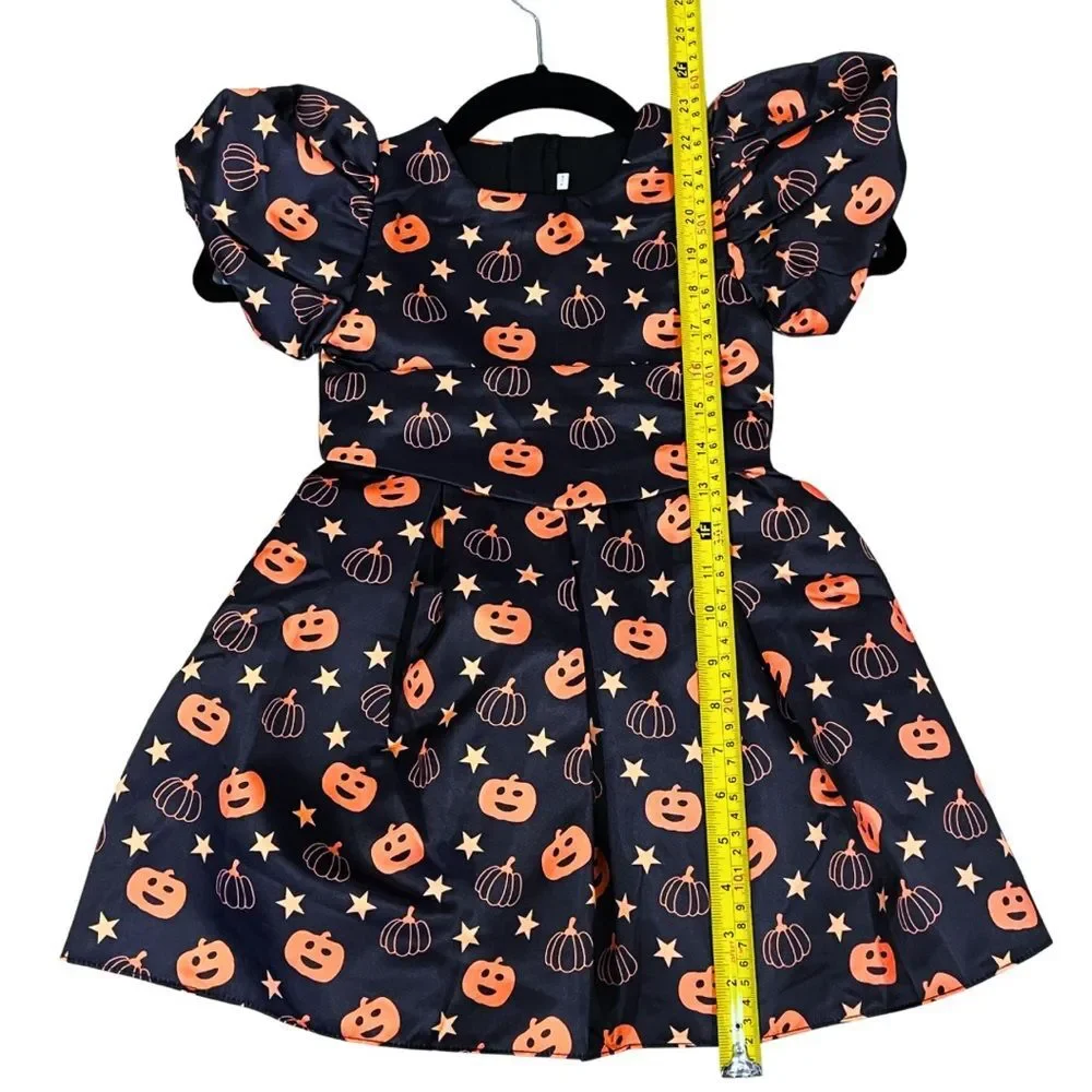 Pumpkin Print Kids Costume Dress